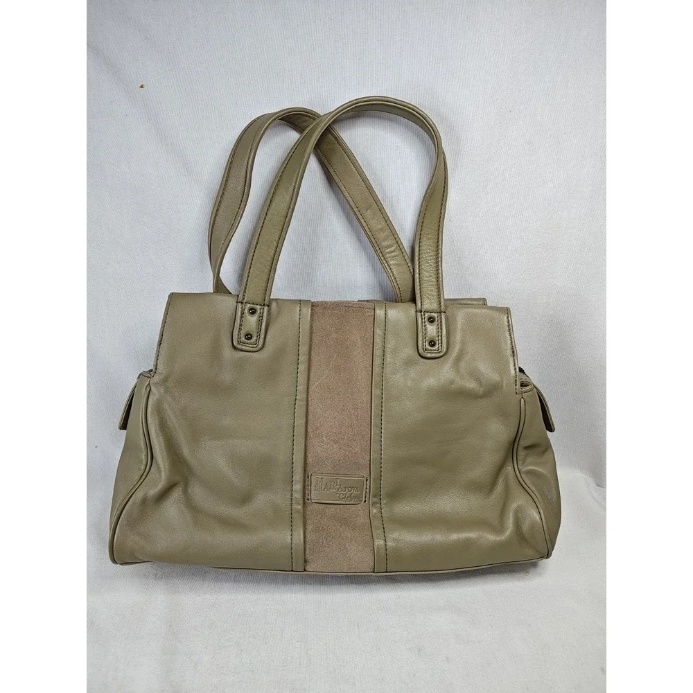 Cole Haan Maria Sharapova Alvy Satchel Bag Summer Khakis Tan Leather Suede NWT